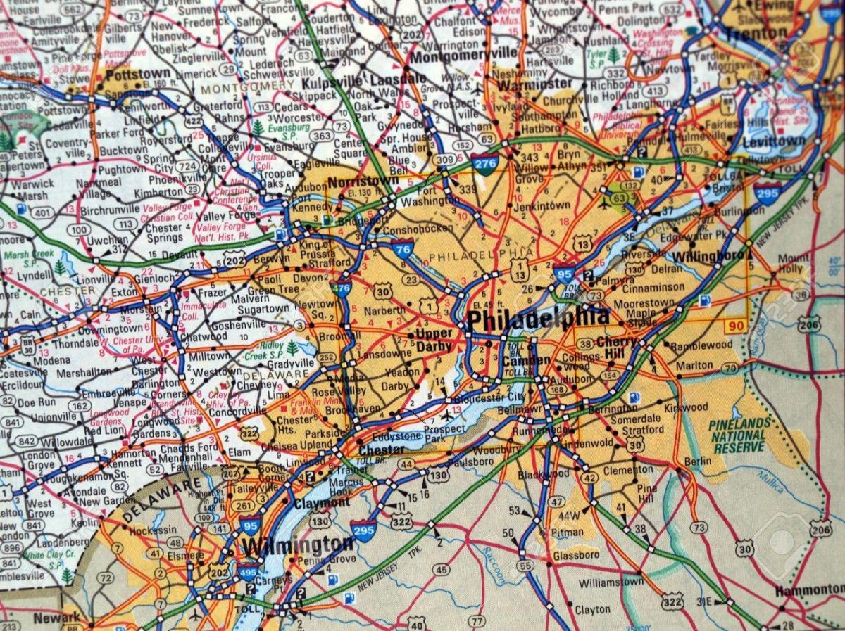 kort over Philadelphia pa