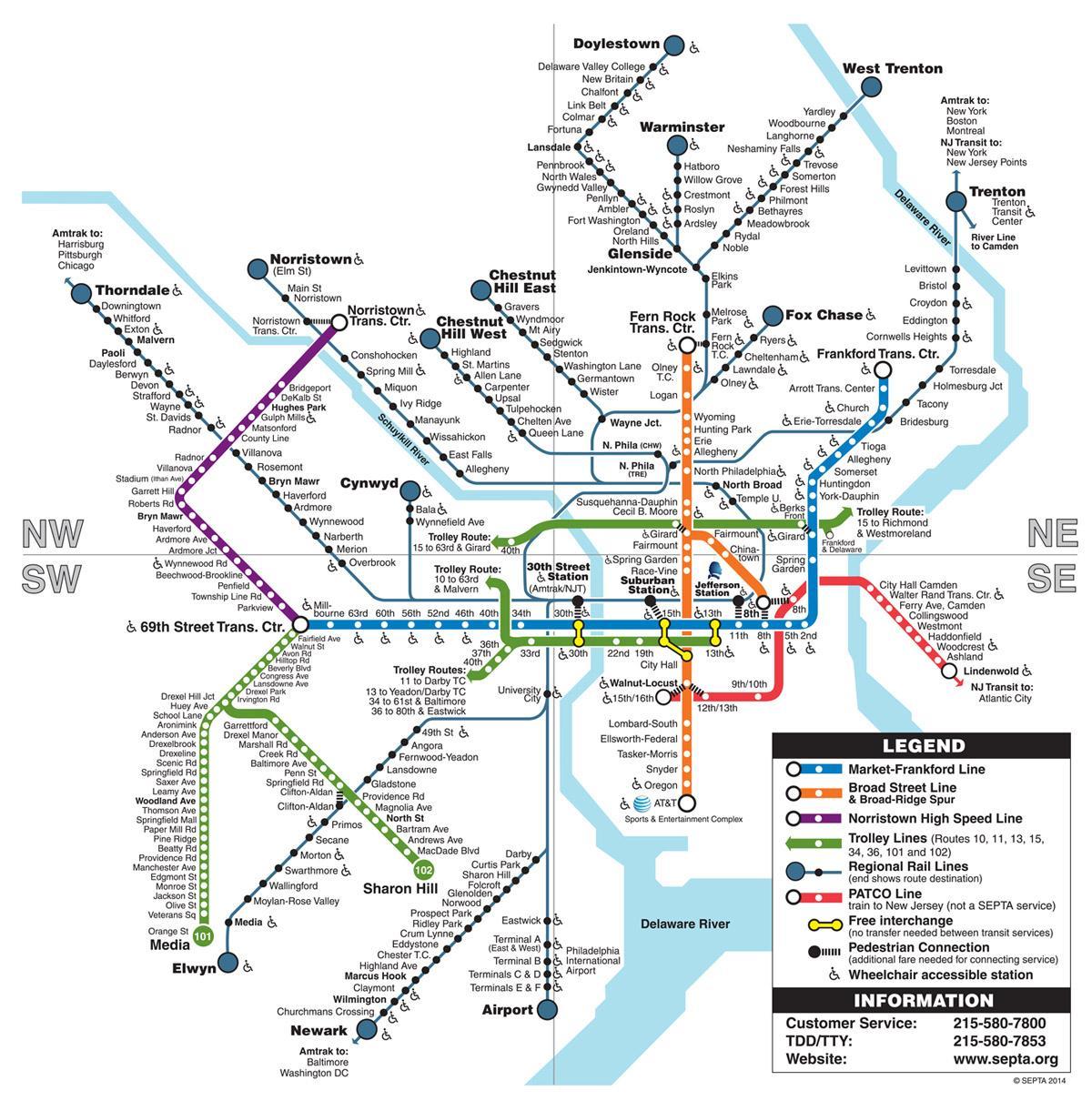 kort over metro Phila