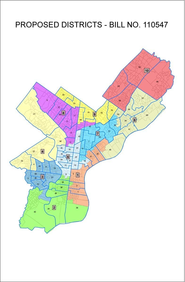 Philadelphia city kort
