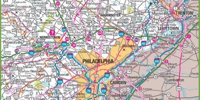Philadelphia-området kort